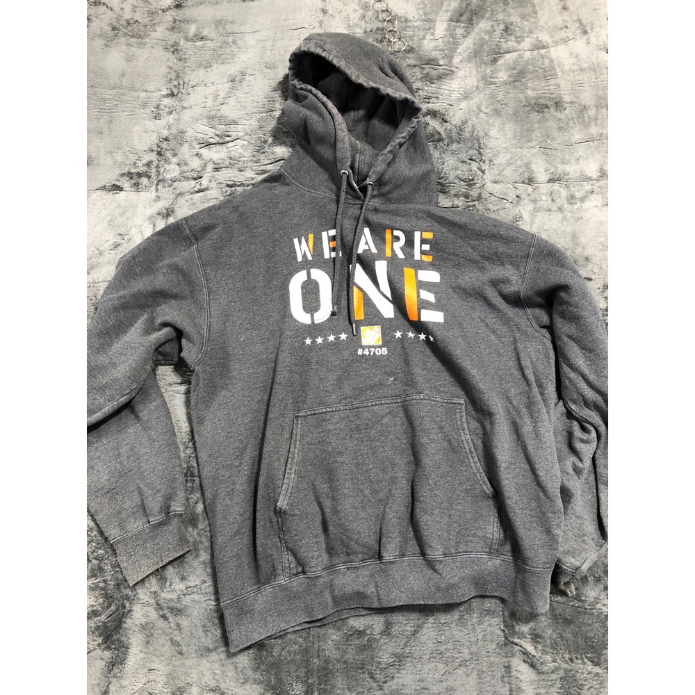 Clique Home Depot Graphic Hoodie Mens Large Charcoal Gray Pullover Sweatshirt
